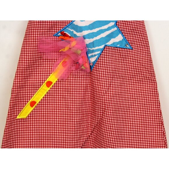 Potato Saks Red Gingham Halter Dress sz 4 Star Wand Ribbon Tulle Birthday July 4 - Picture 4 of 9
